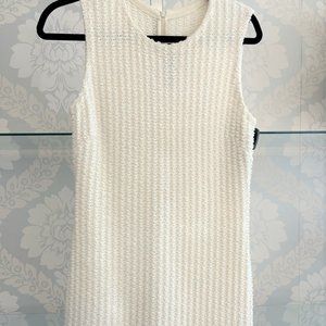 ST. JOHN Black Label Cream/Ivory Knit Wool Blend Sheath Dress